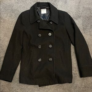Old Navy Black Double-Breasted Peacoat